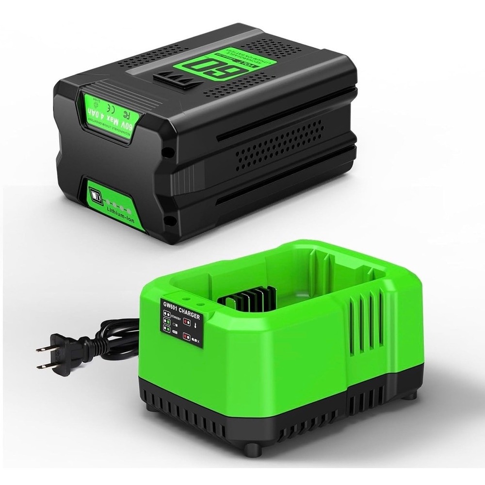 60V 4Ah Li-Ion Battery & Charger Combo For Greenworks Tools Green Replacement